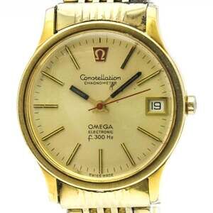 OMEGA Constellation Electronic f300Hz Gold Plated Quartz Watch 198.0003